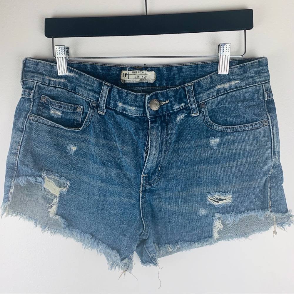 Free People distressed short shorts.